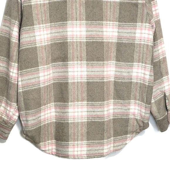 BLANK NYC Plaid Snap Front Cozy Casual Fall Winter Shacket Jacket Size M - Picture 10 of 14